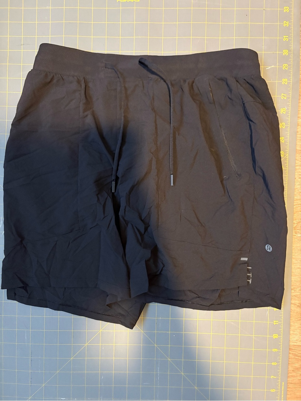 lululemon athletica Men’s Black Running Shorts with Drawcord